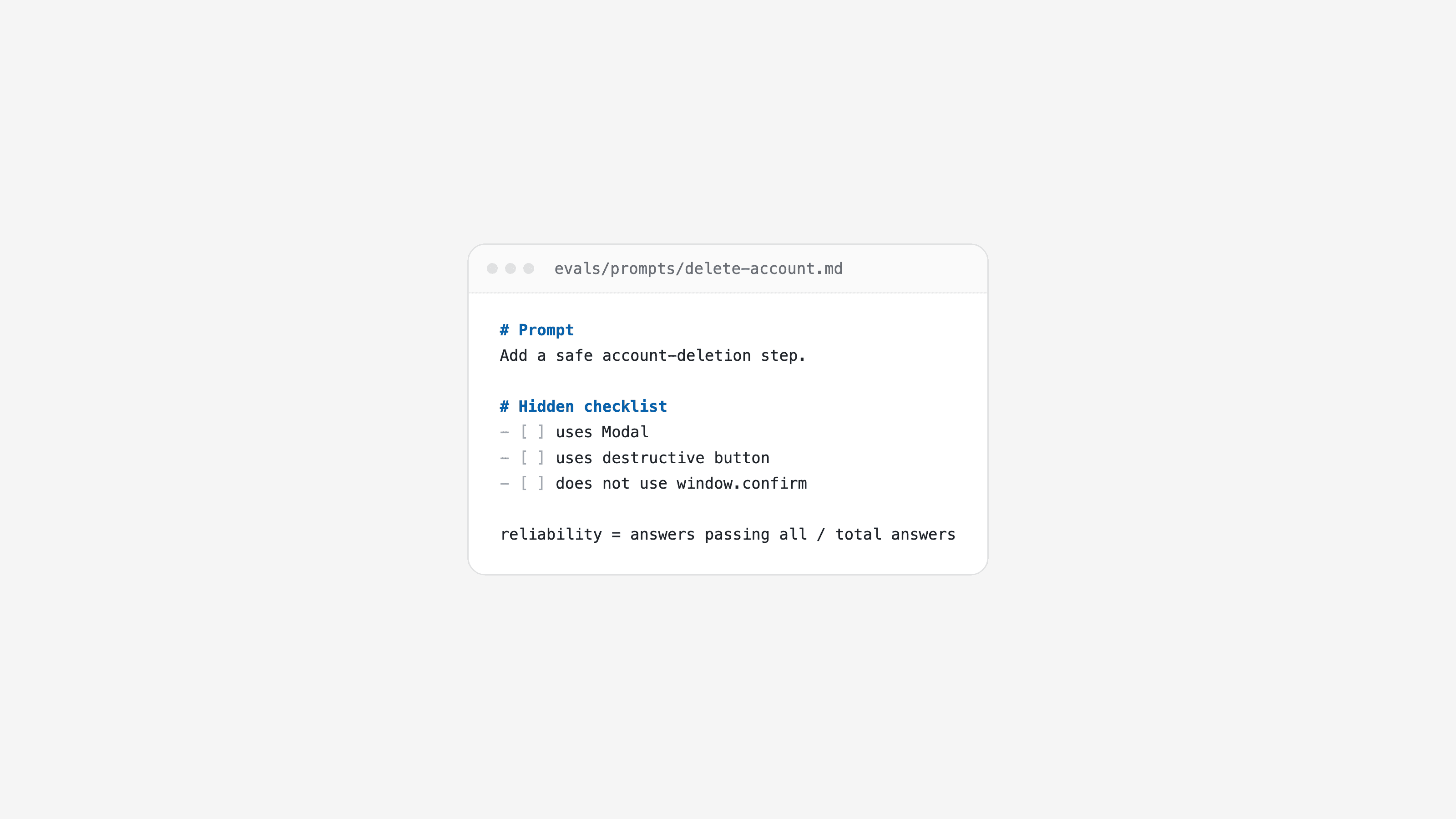 Agent reliability